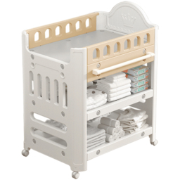 H&O Direct 4 Drawer Single Shelf Brown Rolling Baby Diaper Changing Table - Size: 108 x 85 x 62cm - Wilko - thumbnail 4