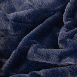 Paoletti Empress Navy Large Faux Fur Throw 140 x 200cm - Size: 200 x 140cm - Blue - Wilko - thumbnail 5