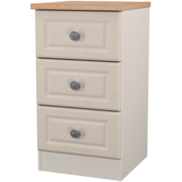 Crowndale Norfolk 3 Drawer Kashmir Ash and Bardolino Oak Bedside Cabinet Ready Assembled - Kashmir Ash & Bardolino Oak - Wilko - thumbnail 4