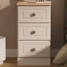 Crowndale Norfolk 3 Drawer Kashmir Ash and Bardolino Oak Bedside Cabinet Ready Assembled - Kashmir Ash & Bardolino Oak - Wilko - thumbnail 1