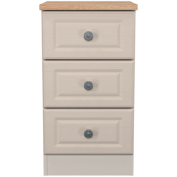Crowndale Norfolk 3 Drawer Kashmir Ash and Bardolino Oak Bedside Cabinet Ready Assembled - Kashmir Ash & Bardolino Oak - Wilko - thumbnail 3