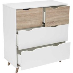 Stockholm 4 Drawer Oak and White Chest of Drawers - Multi - LPD Home - Wilko - thumbnail 3