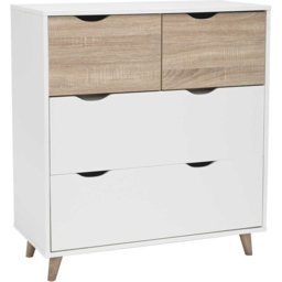 Stockholm 4 Drawer Oak and White Chest of Drawers - Multi - LPD Home - Wilko - thumbnail 4