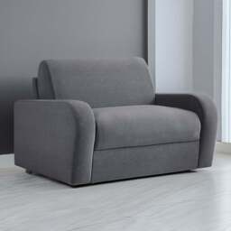 Jay-Be Deco Brushed Twill Admiral Snuggler Sofa Bed with e-Sprung Mattress - Size: 3 Seater - Grey - Wilko