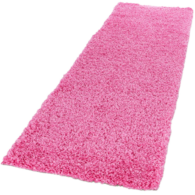 Desire Rugs Oxford Pink Plain Shaggy Runner Rug 60 x 220cm - Wilko - image 1