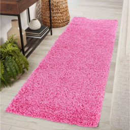 Desire Rugs Oxford Pink Plain Shaggy Runner Rug 60 x 220cm - Wilko - thumbnail 3