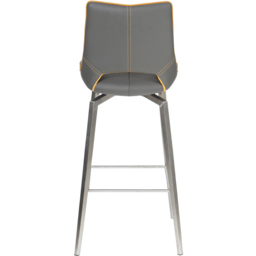 Mako Graphite Grey Swivel Leather Effect Bar Chair - Size: 55 x 45 x 104cm - Wilko - thumbnail 5