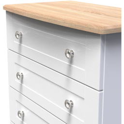 Crowndale Sussex 4 Drawer White Ash and Bardolino Oak Chest of Drawers Ready Assembled - Wilko - thumbnail 6