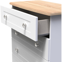 Crowndale Sussex 4 Drawer White Ash and Bardolino Oak Chest of Drawers Ready Assembled - Wilko - thumbnail 7