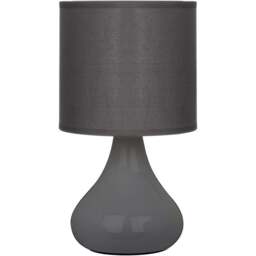 Premier Housewares Bulbus Grey Ceramic Table Lamp - Size: 14 x 14 x 26cm - Wilko