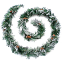 Best Artificial Christmas Garland with Frosted Colorado Pine and Spruce Tips 370cm - Green - Wilko - thumbnail 1