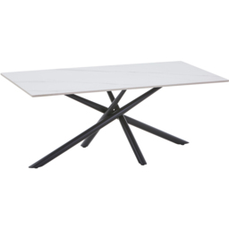 wilko Arlo White Wood Grain Ceramic Coffee Table - Size: 212 x 110 x 60cm - Shankar - thumbnail 3