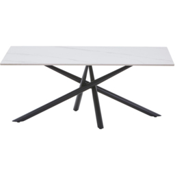 wilko Arlo White Wood Grain Ceramic Coffee Table - Size: 212 x 110 x 60cm - Shankar - thumbnail 4