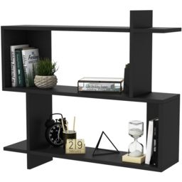 Decorotika Mina 3 Tier Black Zigzag Floating Shelf - Size: 81 x 90 x 22cm - Wilko - thumbnail 5