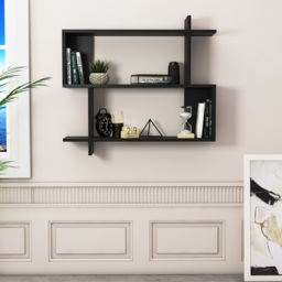 Decorotika Mina 3 Tier Black Zigzag Floating Shelf - Size: 81 x 90 x 22cm - Wilko - thumbnail 7