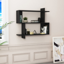 Decorotika Mina 3 Tier Black Zigzag Floating Shelf - Size: 81 x 90 x 22cm - Wilko - thumbnail 6