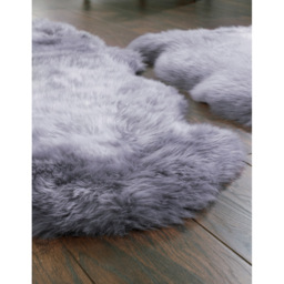 Origins Genuine Grey Sheepskin Rug - Size: 65 x 95cm - Origins Rugs - Wilko - thumbnail 5