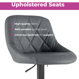 Neo Dark Grey Fabric Bar Stool Set of 2 - Wilko - thumbnail 6