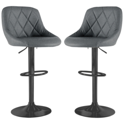 Neo Dark Grey Fabric Bar Stool Set of 2 - Wilko - thumbnail 3