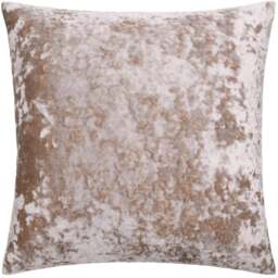 Paoletti Verona Oyster Square Crushed Velvet Cushion - Size: 55 x 55 cm - Multi - Wilko - thumbnail 1