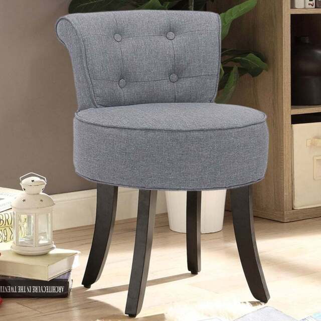 Living and Home Linen Buttoned Accent Chair - Size: Single - Grey - Wilko - image 1