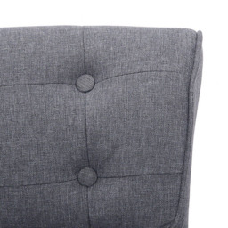 Living and Home Linen Buttoned Accent Chair - Size: Single - Grey - Wilko - thumbnail 4
