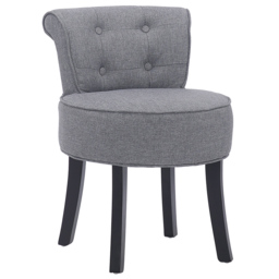 Living and Home Linen Buttoned Accent Chair - Size: Single - Grey - Wilko - thumbnail 3