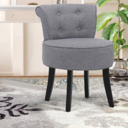 Living and Home Linen Buttoned Accent Chair - Size: Single - Grey - Wilko - thumbnail 7