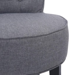 Living and Home Linen Buttoned Accent Chair - Size: Single - Grey - Wilko - thumbnail 5