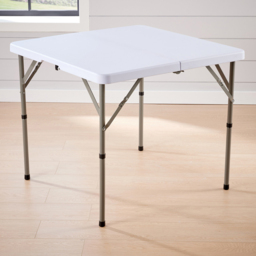 Home Source Square Round Folding Trestle Table 2.8ft - Size: 74 x 86 x 86cm - White - Wilko - thumbnail 1