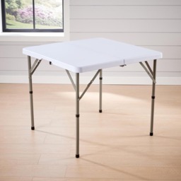 Home Source Square Round Folding Trestle Table 2.8ft - Size: 74 x 86 x 86cm - White - Wilko - thumbnail 6