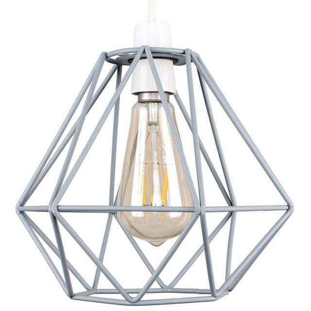 ValueLights Diablo Grey Industrial Wire Frame Pendant Shade - Size: 20 x 20 x 23cm - Wilko - image 1
