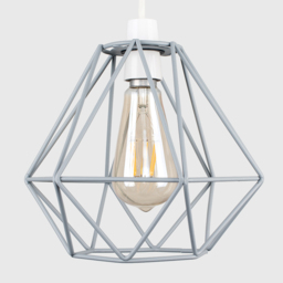 ValueLights Diablo Grey Industrial Wire Frame Pendant Shade - Size: 20 x 20 x 23cm - Wilko - thumbnail 4