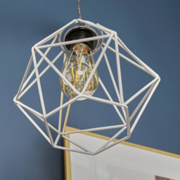 ValueLights Diablo Grey Industrial Wire Frame Pendant Shade - Size: 20 x 20 x 23cm - Wilko - thumbnail 7