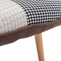 Living and Home Multicolour Wing Back Armchair with Footstool - Size: Single - White - Wilko - thumbnail 7