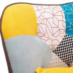 Living and Home Multicolour Wing Back Armchair with Footstool - Size: Single - White - Wilko - thumbnail 5