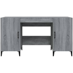 vidaXL Modern Large Desk Smoked Oak - Size: 75 x 140 x 50cm - Grey - Wilko - thumbnail 6