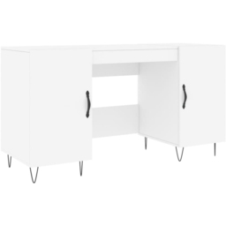 vidaXL 2 Door Modern Desk Grey - Size: 75 x 140 x 50cm - White - Wilko - thumbnail 3