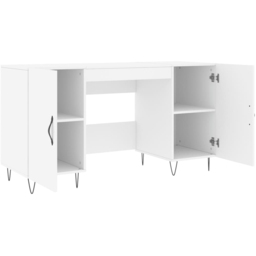 vidaXL 2 Door Modern Desk Grey - Size: 75 x 140 x 50cm - White - Wilko - thumbnail 6
