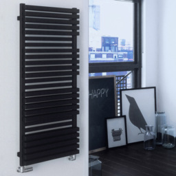 Terma Quadrus Bold 2847BTU Metallic Black Heated Towel Rail 1185 x 450mm - Size: 118.5 x 45 x 12.2cm - Wilko - thumbnail 3