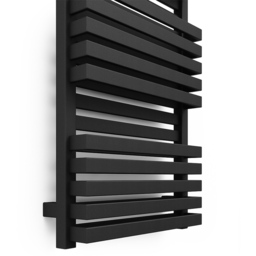 Terma Quadrus Bold 2847BTU Metallic Black Heated Towel Rail 1185 x 450mm - Size: 118.5 x 45 x 12.2cm - Wilko - thumbnail 4