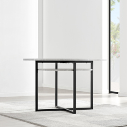 Furniturebox Ashley 4 Seater Round Dining Table Concrete and Black - Grey - Wilko - thumbnail 7