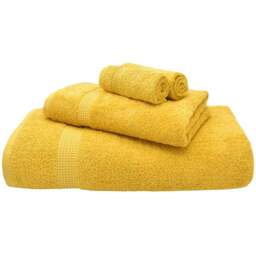Mayfair Egyptian Cotton Mustard Bath Towel Set of 2 - Yellow - Wilko - thumbnail 1