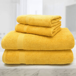 Mayfair Egyptian Cotton Mustard Bath Towel Set of 2 - Yellow - Wilko - thumbnail 4