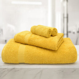 Mayfair Egyptian Cotton Mustard Bath Towel Set of 2 - Yellow - Wilko - thumbnail 3