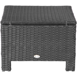 Outsunny Black PE Rattan Footstool with Padded Seat - Size: 50 x 50 x 35cm - Wilko - thumbnail 4
