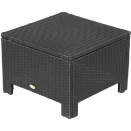 Outsunny Black PE Rattan Footstool with Padded Seat - Size: 50 x 50 x 35cm - Wilko - thumbnail 5