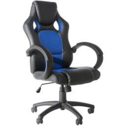 Alphason Daytona Blue Faux Leather Racing Chair - Size: 111 x 57 x 61cm - Wilko - thumbnail 4