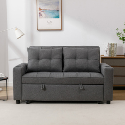 Furniture Online Hudson 2 Seater Grey Linen Sofa Bed Cupholder - Wilko - thumbnail 7
