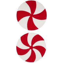 Set of 4 Candy Cane Placemats - Red - Candy Cane Lane - Wilko